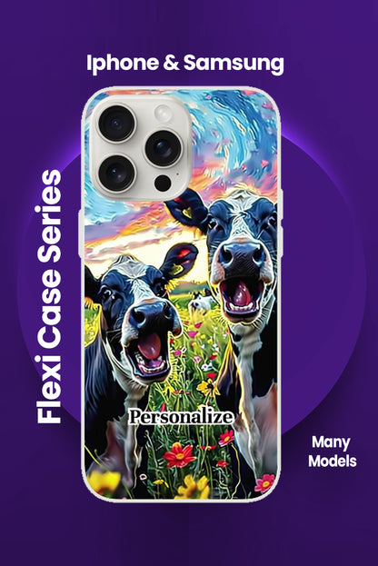 Flexi Cow Days Phone Case - Iphone and Samsung Many Models
