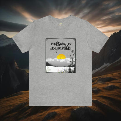 "Nothing Is Impossible" Mountain and Wildflowers Tee | Branch and Stick