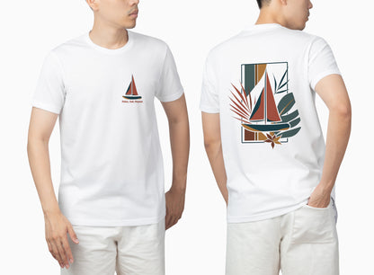 "Relax, Sail, Repeat" 2-Sided Sailboat Scene Tee | Branch and Stick