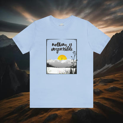 "Nothing Is Impossible" Mountain and Wildflowers Tee | Branch and Stick