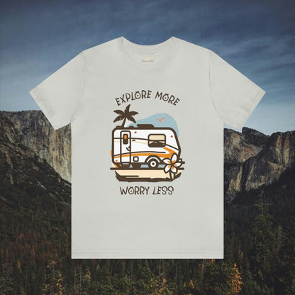 Explore More, Worry Less" Wildflower Camper Tee | Branch and Stick