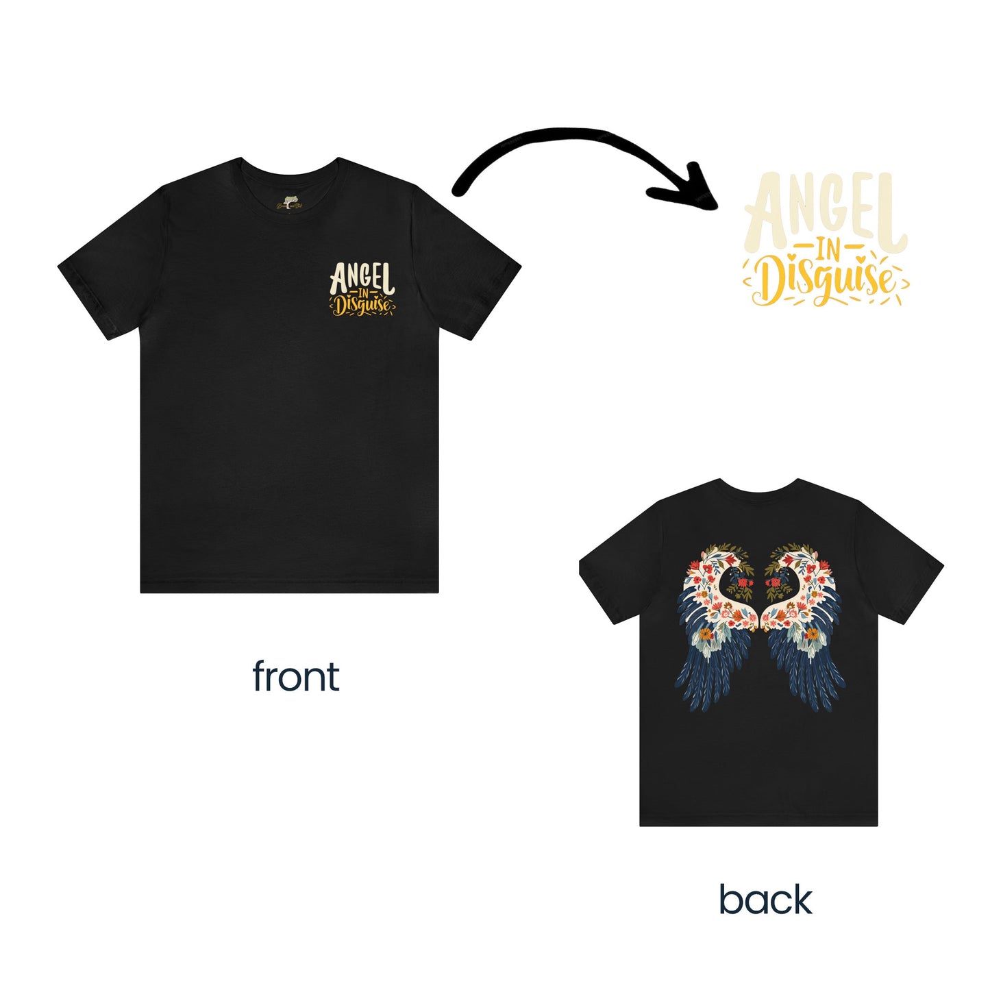 Angel in Disguise 2-Sided Unisex T-Shirt | Unique Design - Branch and Stick Branch and Stick