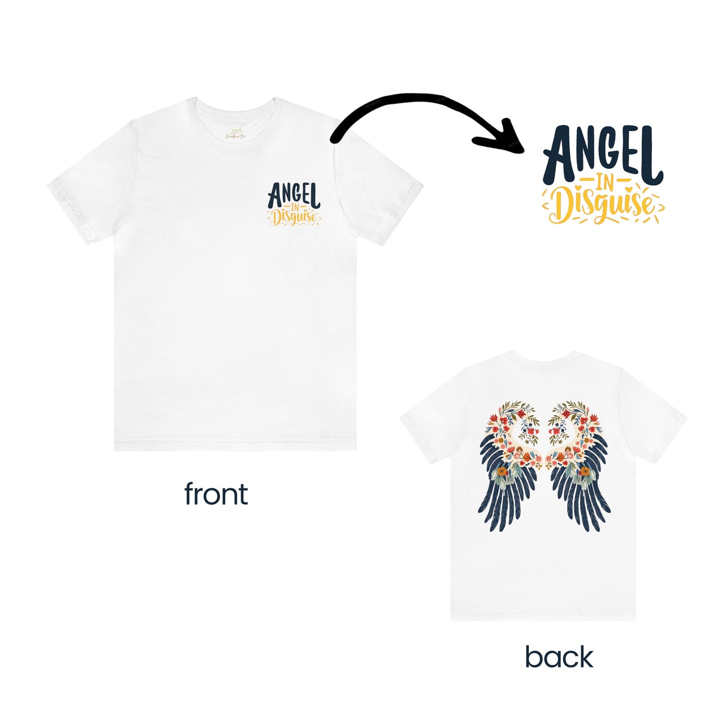 Angel in Disguise 2-Sided Unisex T-Shirt | Unique Design - Branch and Stick Branch and Stick