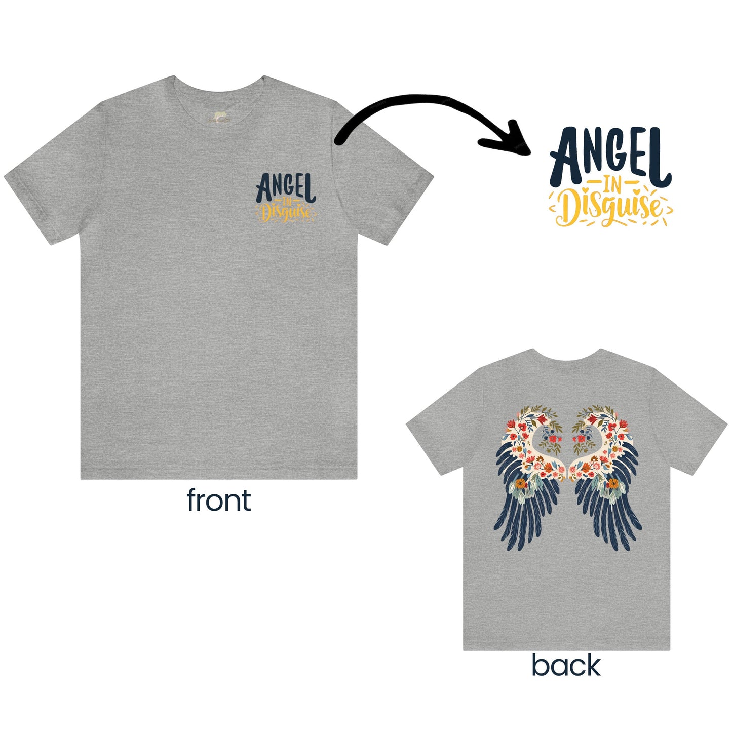 Angel in Disguise 2-Sided Unisex T-Shirt | Unique Design - Branch and Stick Branch and Stick