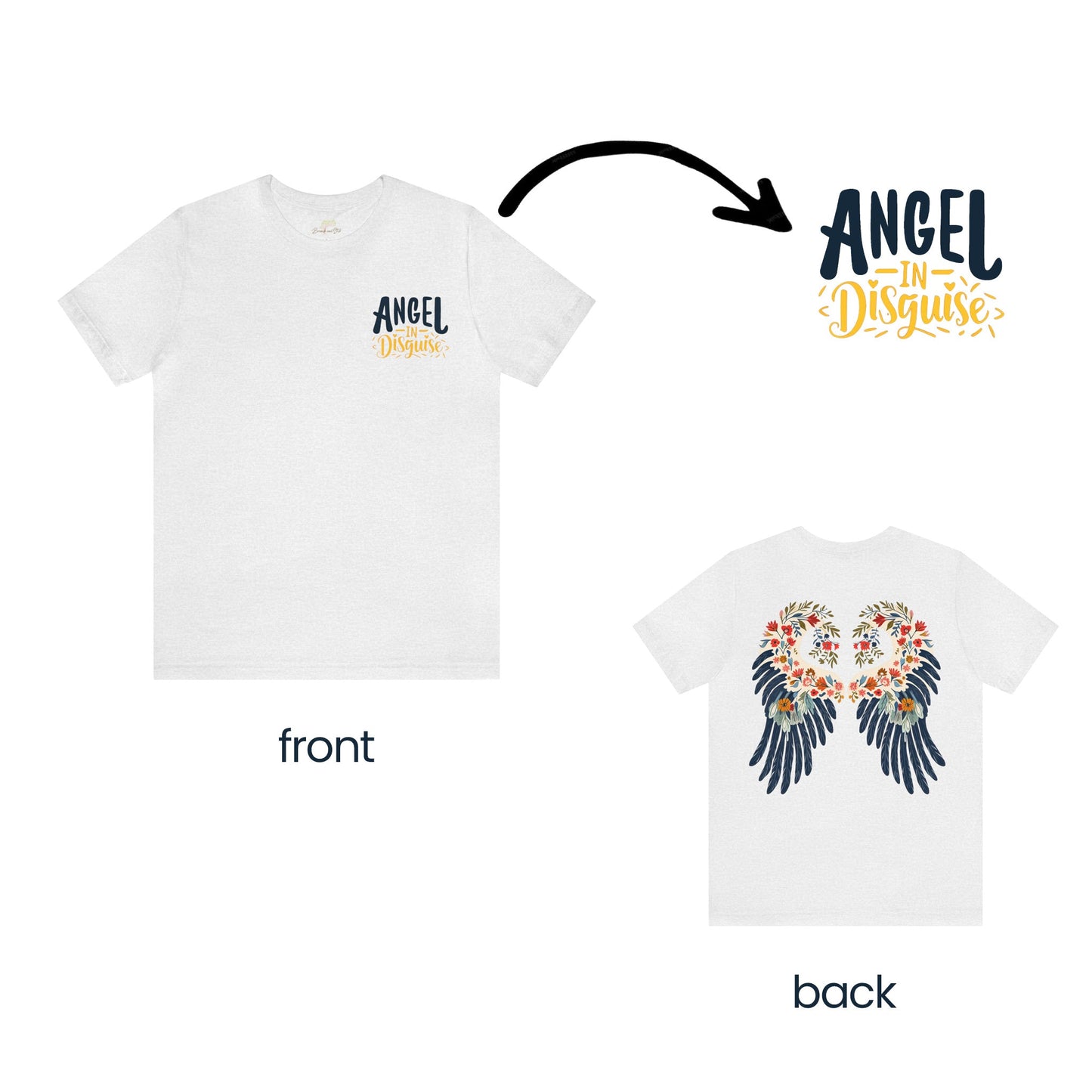 Angel in Disguise 2-Sided Unisex T-Shirt | Unique Design - Branch and Stick Branch and Stick