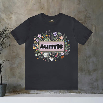 Auntie Wildflowers Circle T-Shirt | Personalized Gift - Branch and Stick Branch and Stick