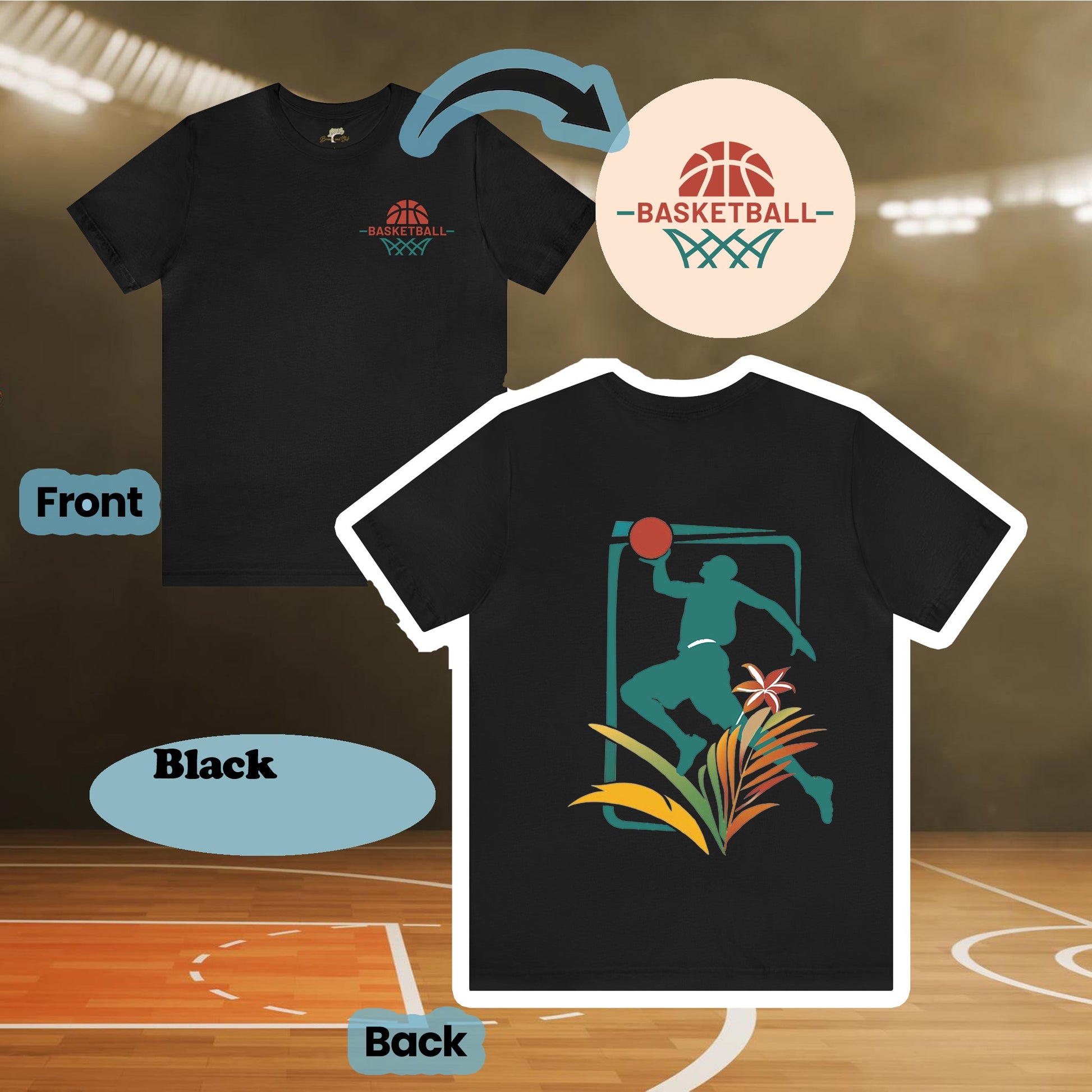 Basketball Inspired Player T-Shirt | Unique Design - Branch and Stick Branch and Stick