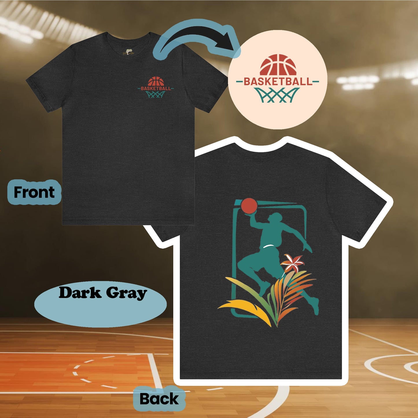 Basketball Inspired Player T-Shirt | Unique Design - Branch and Stick Branch and Stick