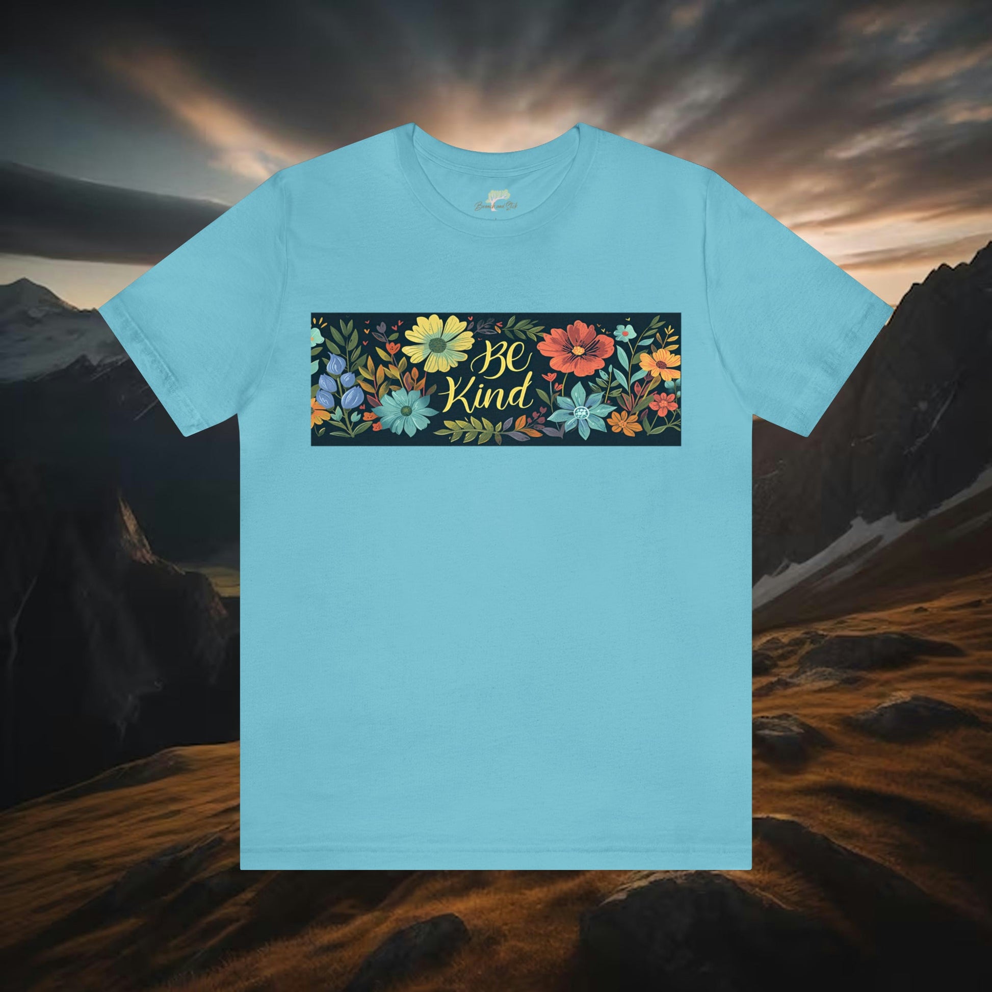 Be Kind Wildflowers Rectangle T-Shirt | Inspirational Design - Branch and Stick Branch and Stick