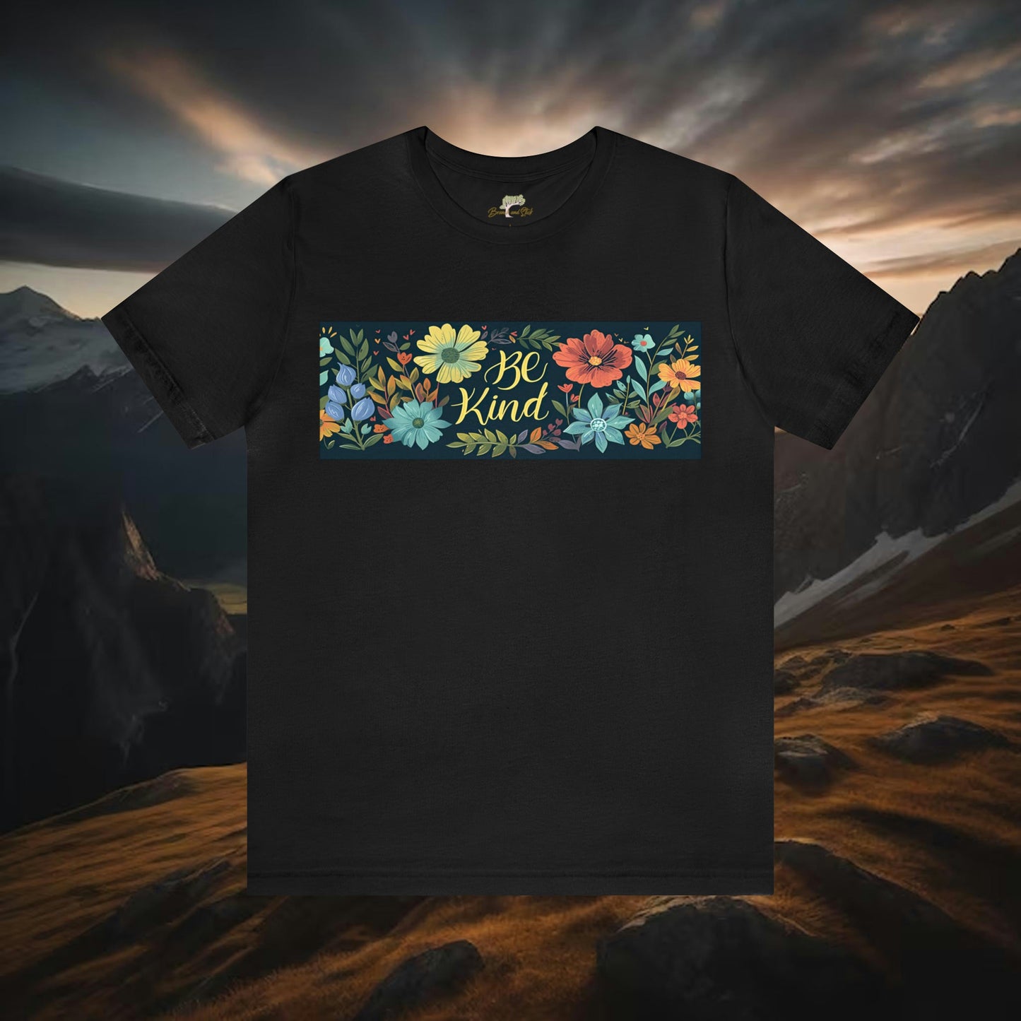 Be Kind Wildflowers Rectangle T-Shirt | Inspirational Design - Branch and Stick Branch and Stick