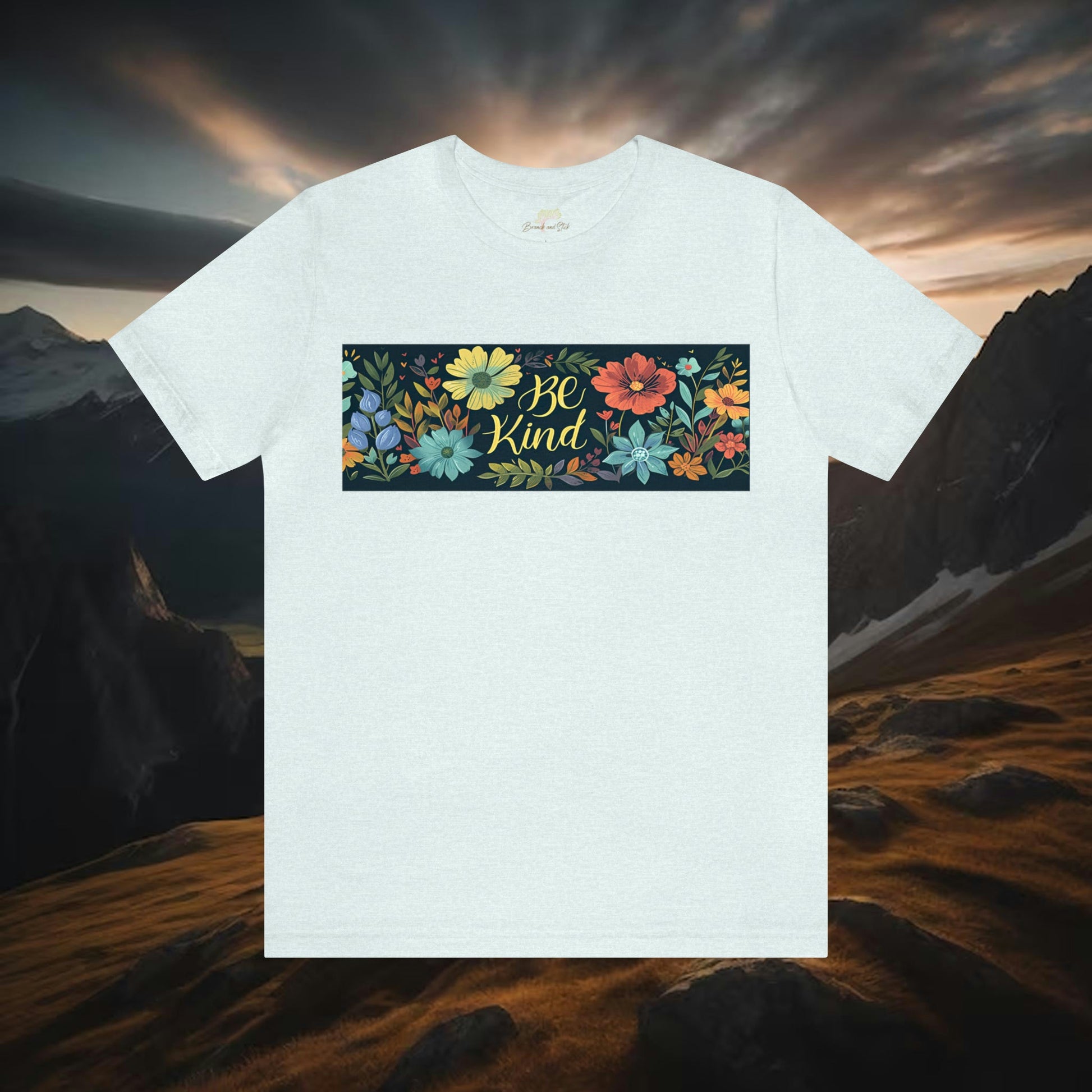 Be Kind Wildflowers Rectangle T-Shirt | Inspirational Design - Branch and Stick Branch and Stick