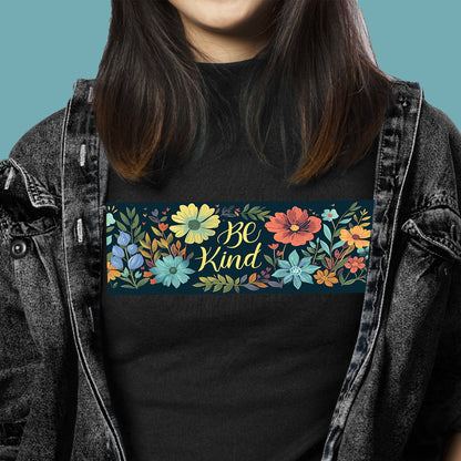 Be Kind Wildflowers Rectangle T-Shirt | Inspirational Design - Branch and Stick Branch and Stick