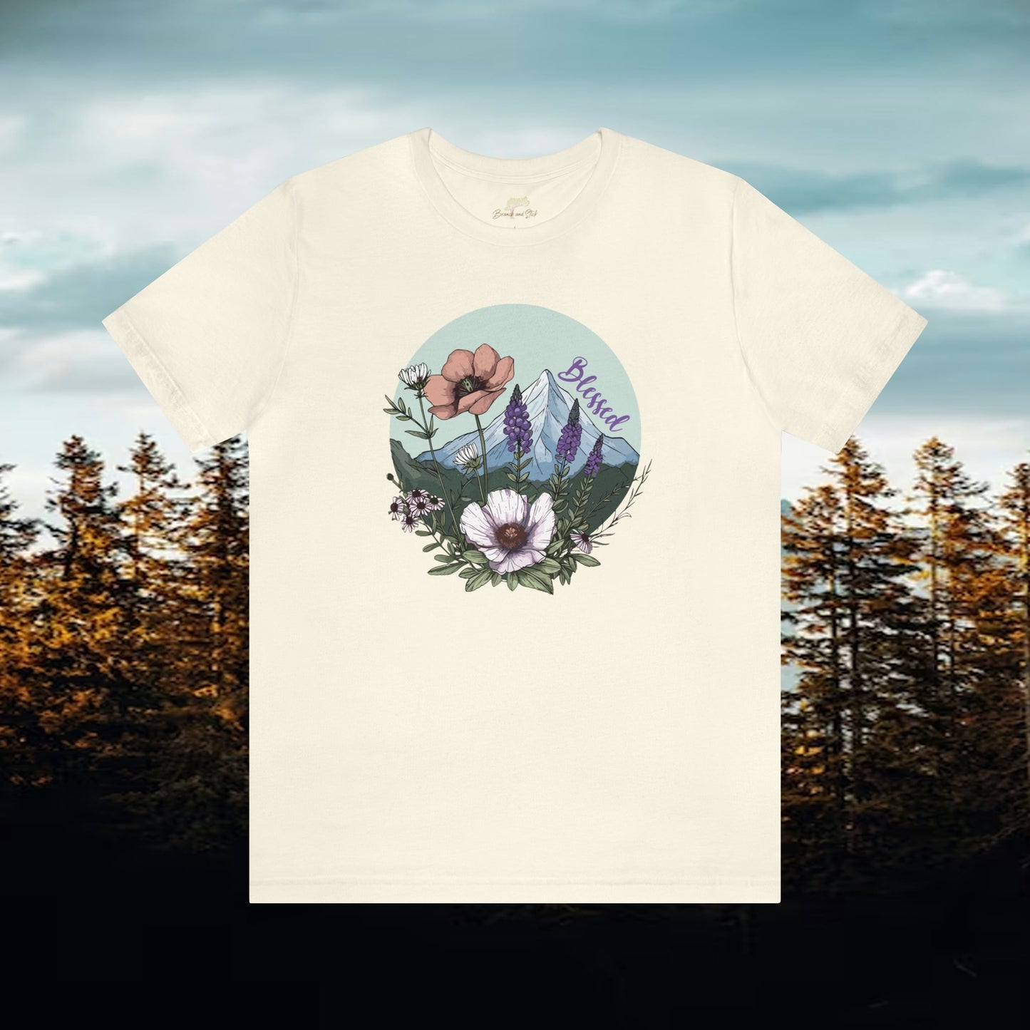 Blessed Mountain Wildflowers T-Shirt | Scenic Elegance - Branch and Stick Branch and Stick