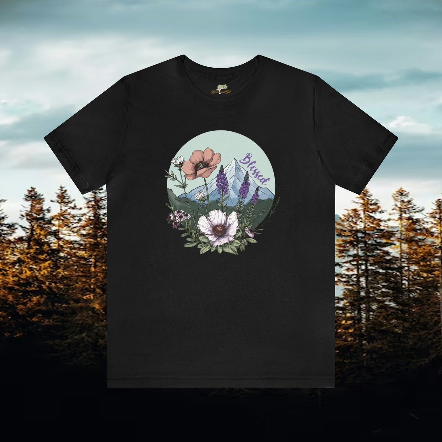 Blessed Mountain Wildflowers T-Shirt | Scenic Elegance - Branch and Stick Branch and Stick