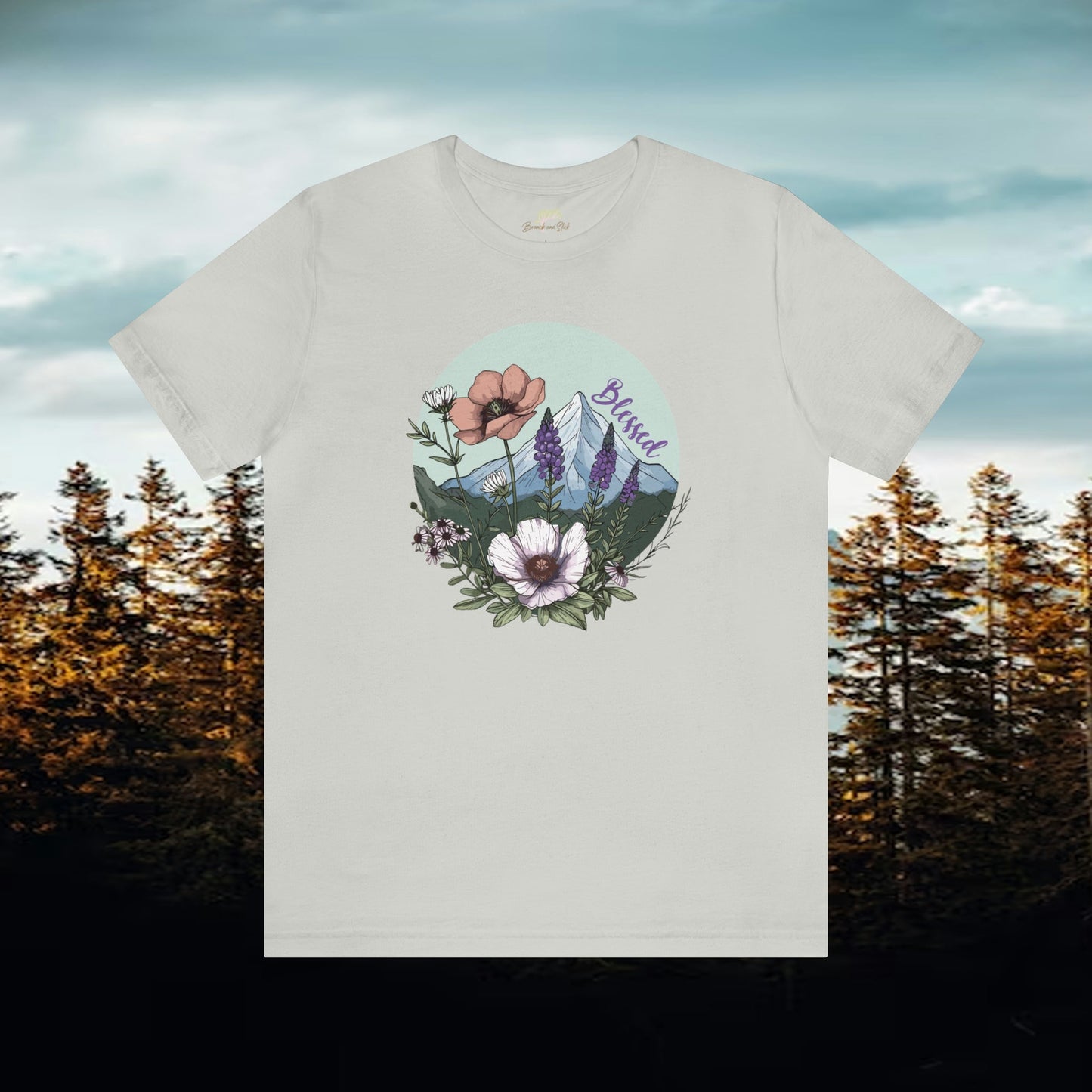 Blessed Mountain Wildflowers T-Shirt | Scenic Elegance - Branch and Stick Branch and Stick