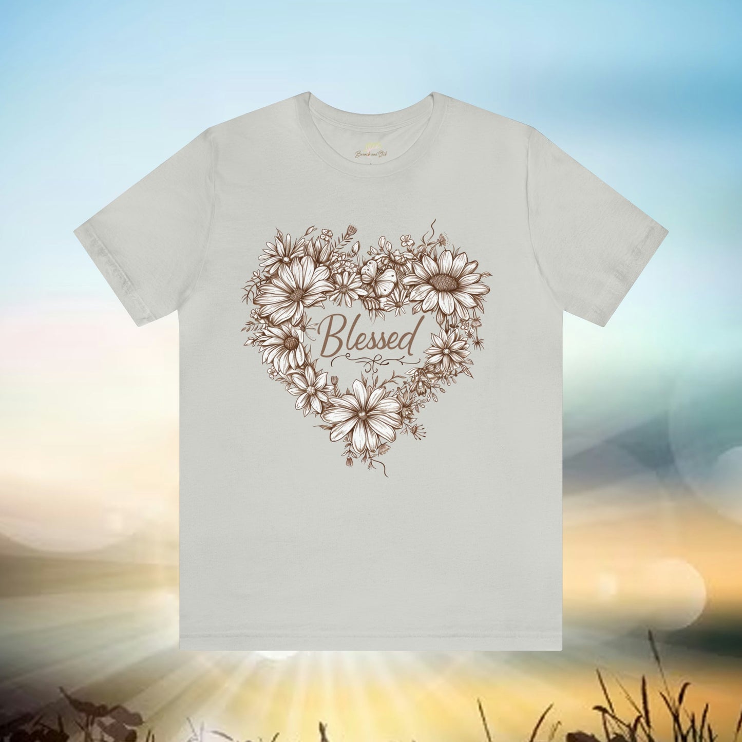 Blessed Wildflowers Heart Unisex Tee | Branch and Stick Branch and Stick