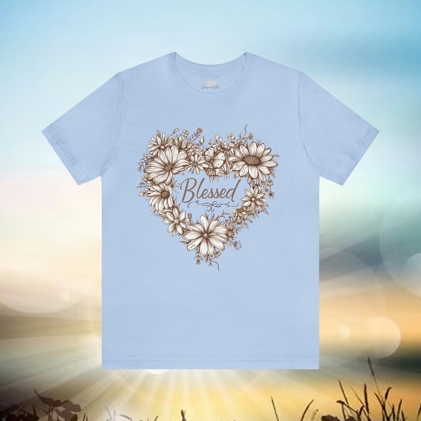 Blessed Wildflowers Heart Unisex Tee | Branch and Stick Branch and Stick