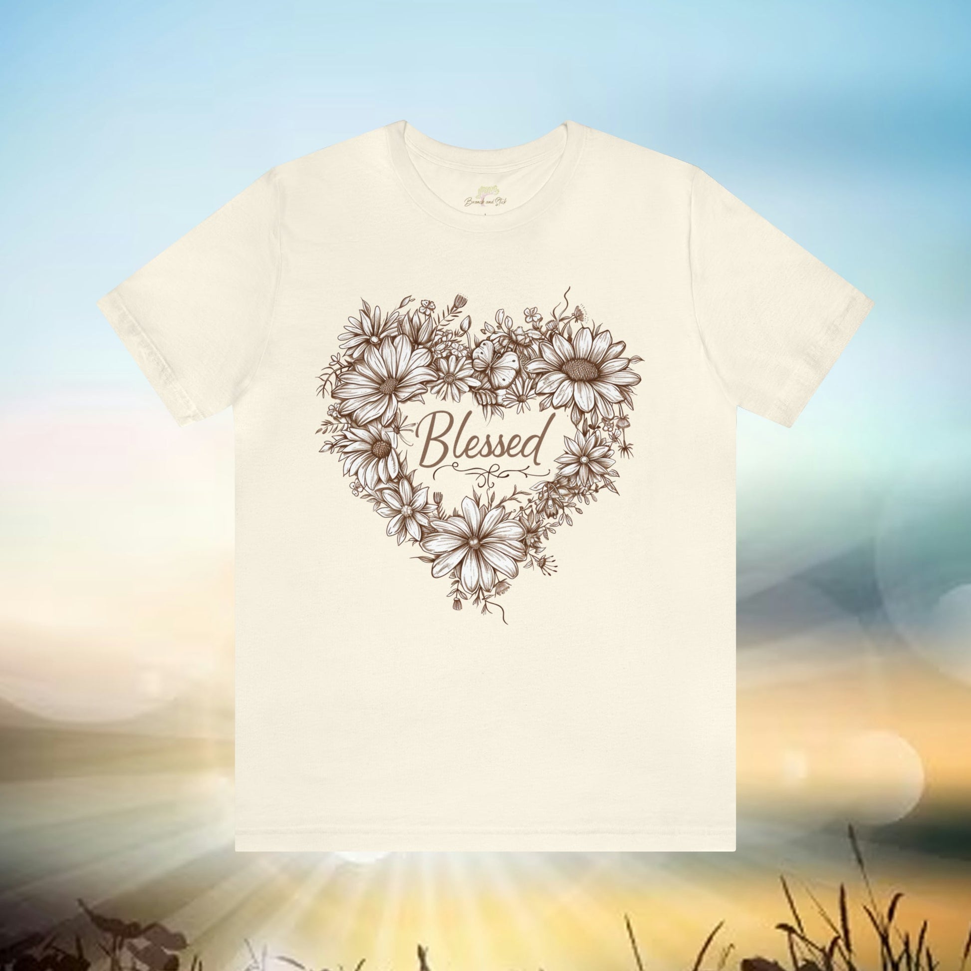 Blessed Wildflowers Heart Unisex Tee | Branch and Stick Branch and Stick