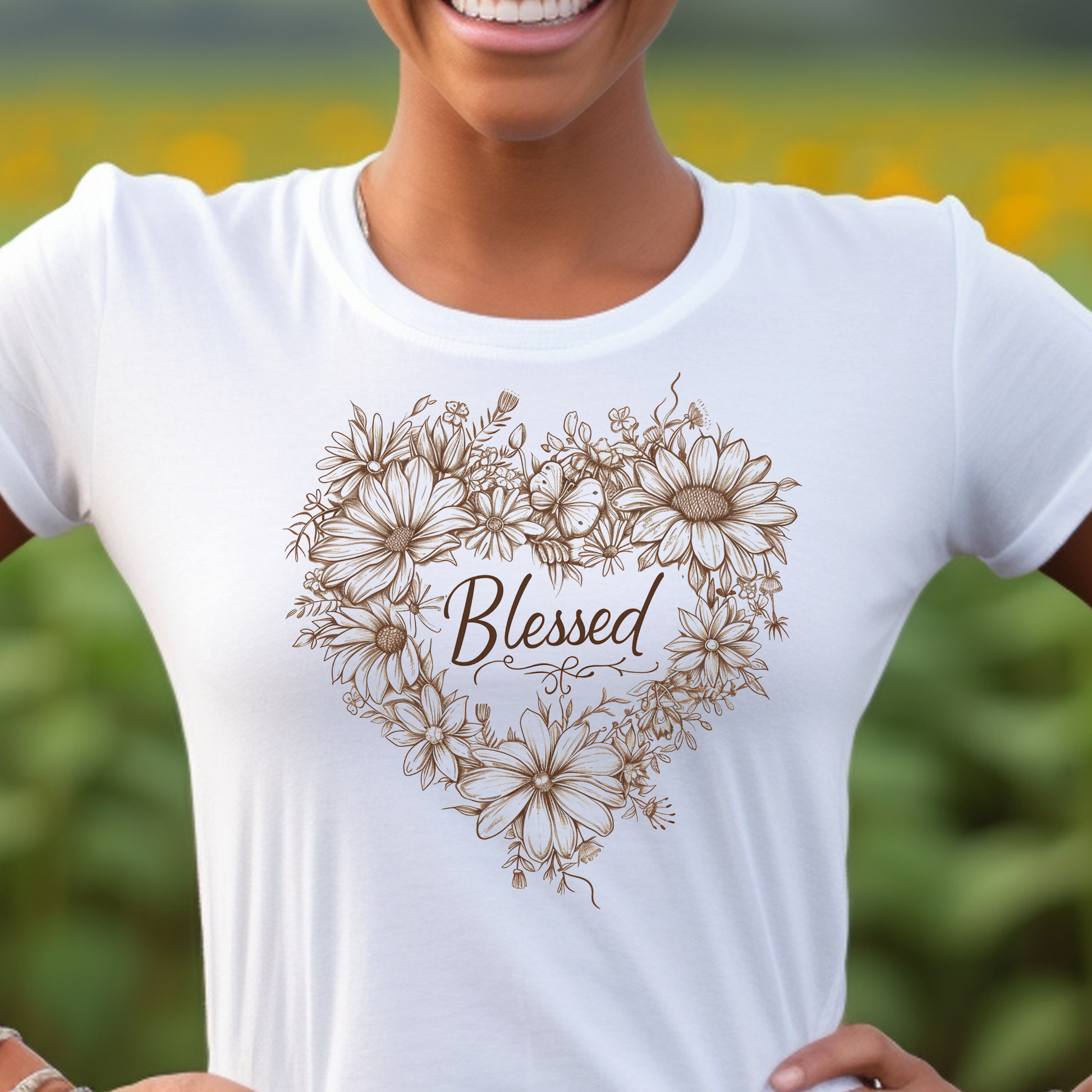 Blessed Wildflowers Heart Unisex Tee | Branch and Stick Branch and Stick
