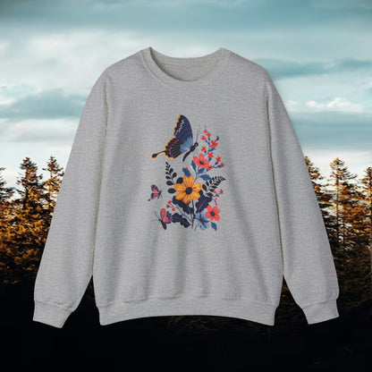 Butterflies and Wildflower Crewneck Sweatshirt | Branch and Stick Branch and Stick