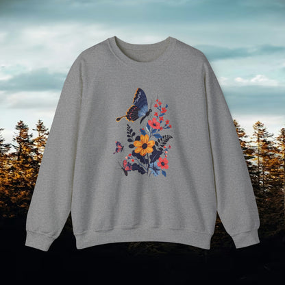 Butterflies and Wildflower Crewneck Sweatshirt | Branch and Stick Branch and Stick