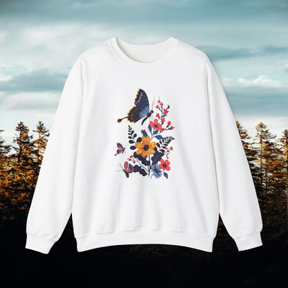 Butterflies and Wildflower Crewneck Sweatshirt | Branch and Stick Branch and Stick