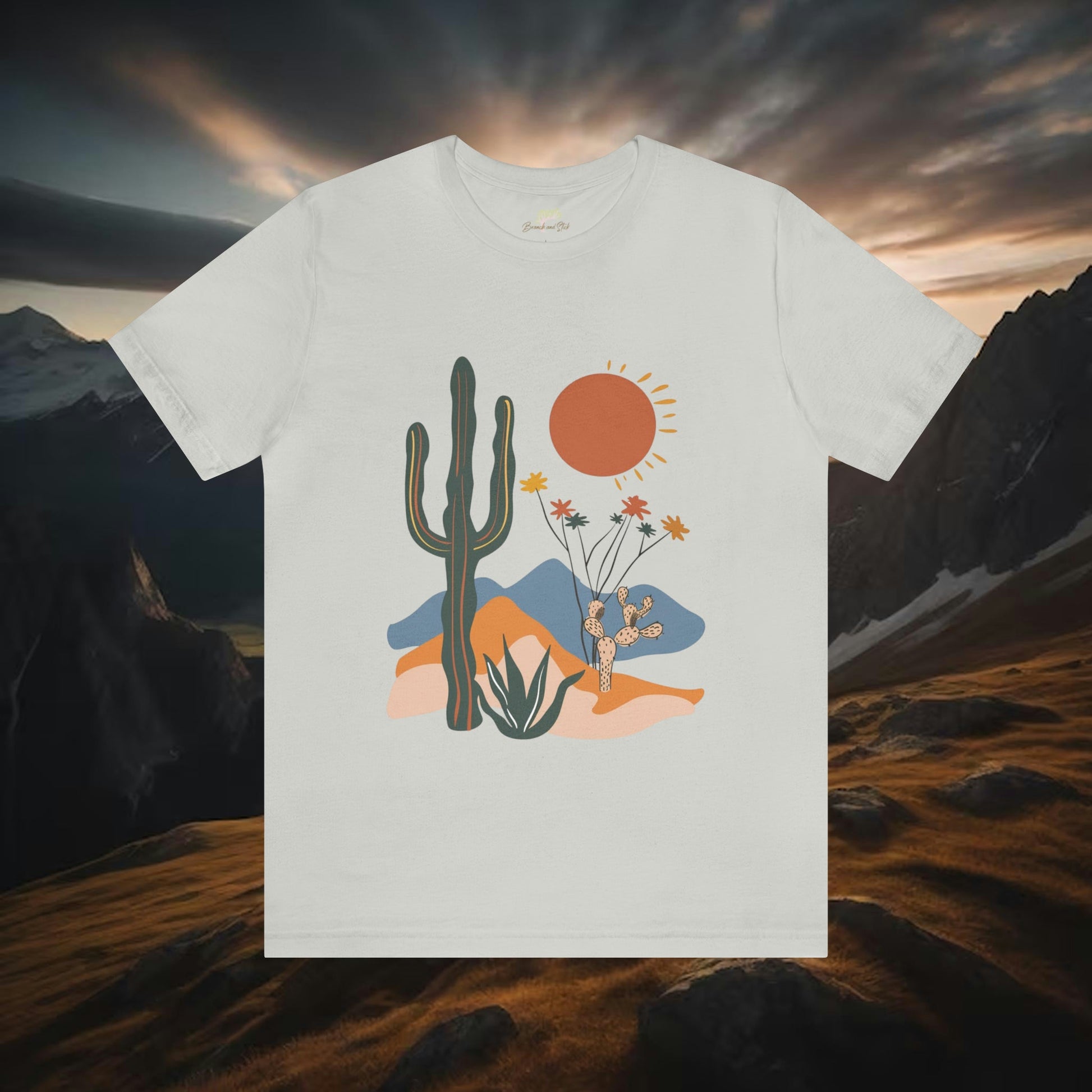 Cactus Desert with Wildflowers Western Tee | Branch and Stick Branch and Stick