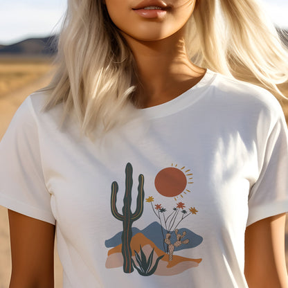 Cactus Desert with Wildflowers Western Tee | Branch and Stick Branch and Stick