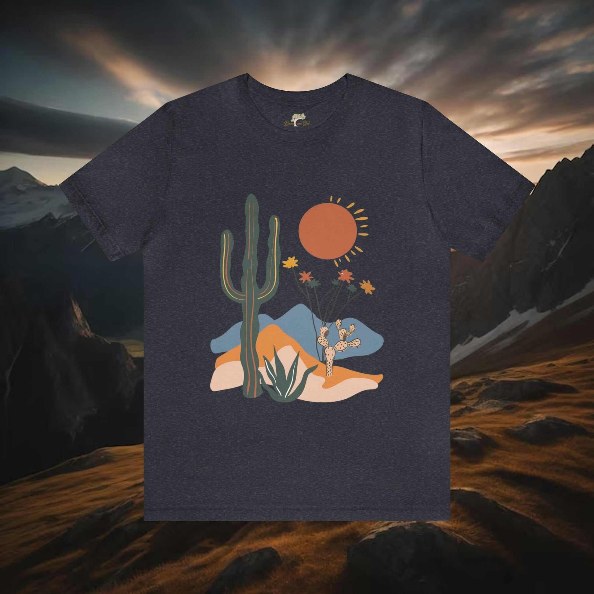 Cactus Desert with Wildflowers Western Tee | Branch and Stick Branch and Stick