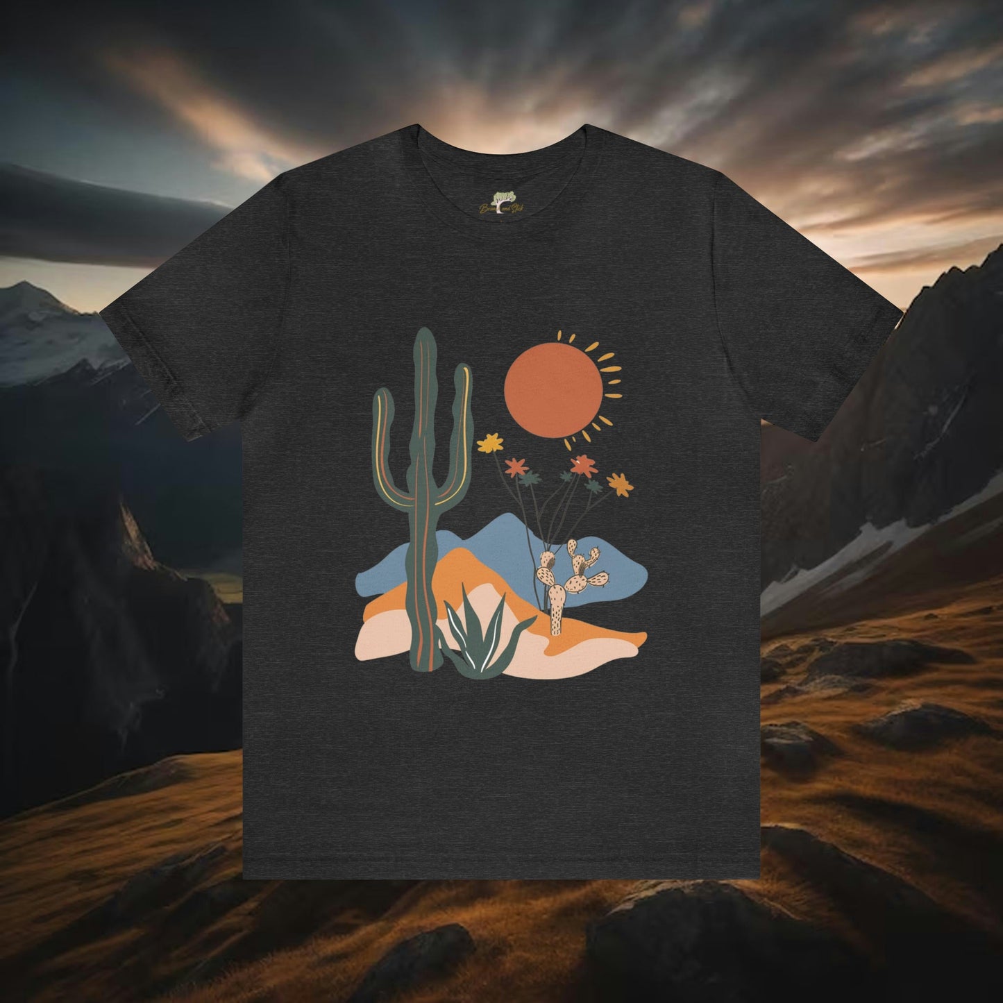 Cactus Desert with Wildflowers Western Tee | Branch and Stick Branch and Stick