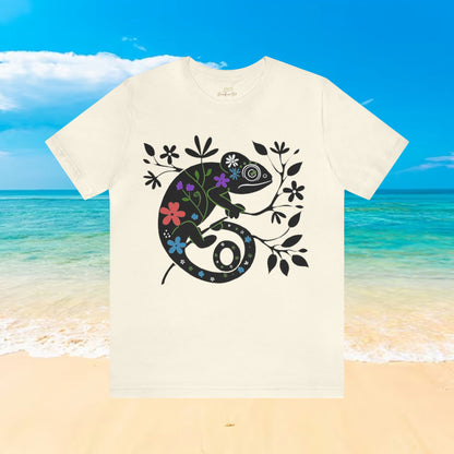 Chameleon on Branch Abstract T-Shirt | Versatile Design - Branch and Stick Branch and Stick