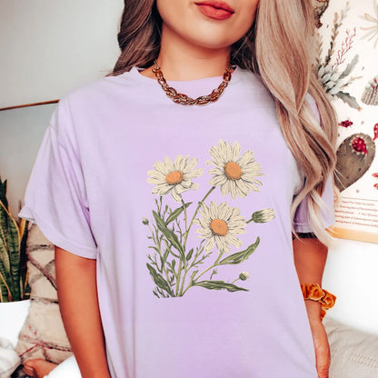 Daisy Folk Art Tee | Vibrant Unisex Wildflower Fashion - Branch and Stick Branch and Stick