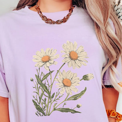 Daisy Folk Art Tee | Vibrant Unisex Wildflower Fashion - Branch and Stick Branch and Stick