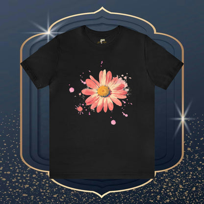 Daisy Watercolor with Splatter Unisex Tee | Nature-Inspired Elegance - Branch and Stick Branch and Stick