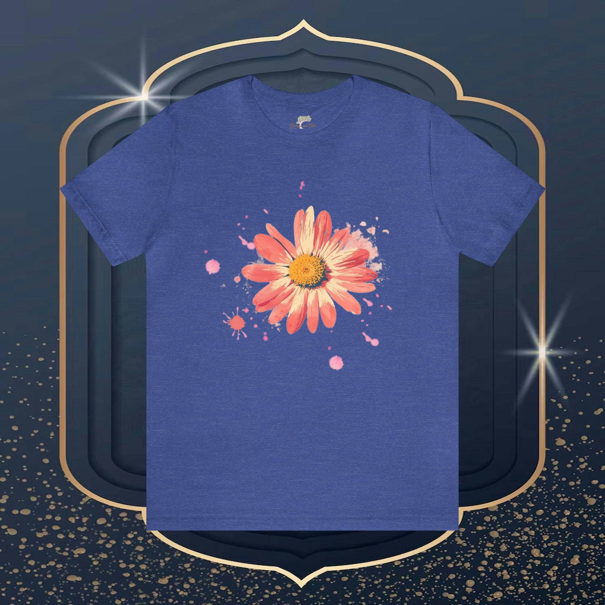 Daisy Watercolor with Splatter Unisex Tee | Nature-Inspired Elegance - Branch and Stick Branch and Stick