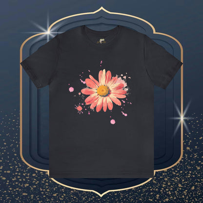 Daisy Watercolor with Splatter Unisex Tee | Nature-Inspired Elegance - Branch and Stick Branch and Stick