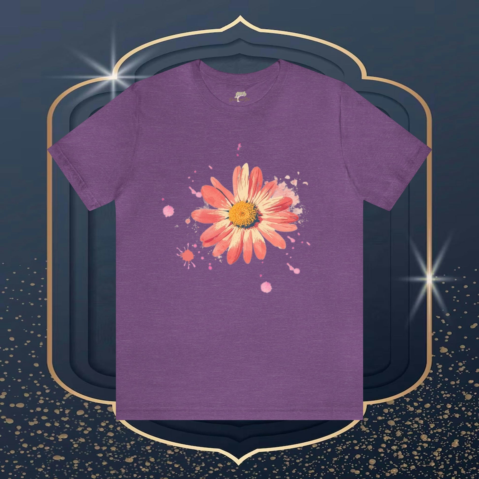 Daisy Watercolor with Splatter Unisex Tee | Nature-Inspired Elegance - Branch and Stick Branch and Stick