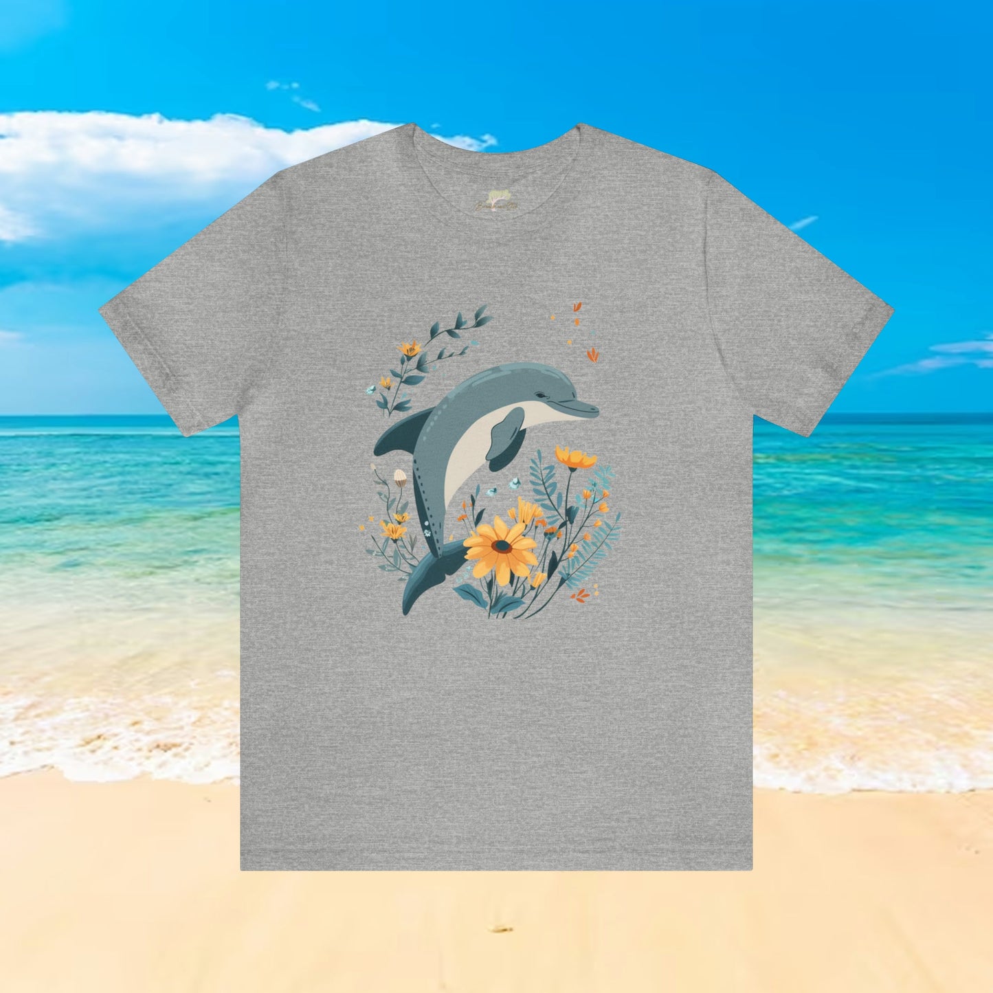 Dolphin Jumping Over Wildflowers T-Shirt | Playful and Tasteful Design - Branch and Stick Branch and Stick