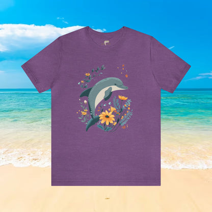 Dolphin Jumping Over Wildflowers T-Shirt | Playful and Tasteful Design - Branch and Stick Branch and Stick