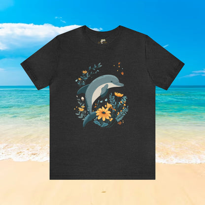 Dolphin Jumping Over Wildflowers T-Shirt | Playful and Tasteful Design - Branch and Stick Branch and Stick