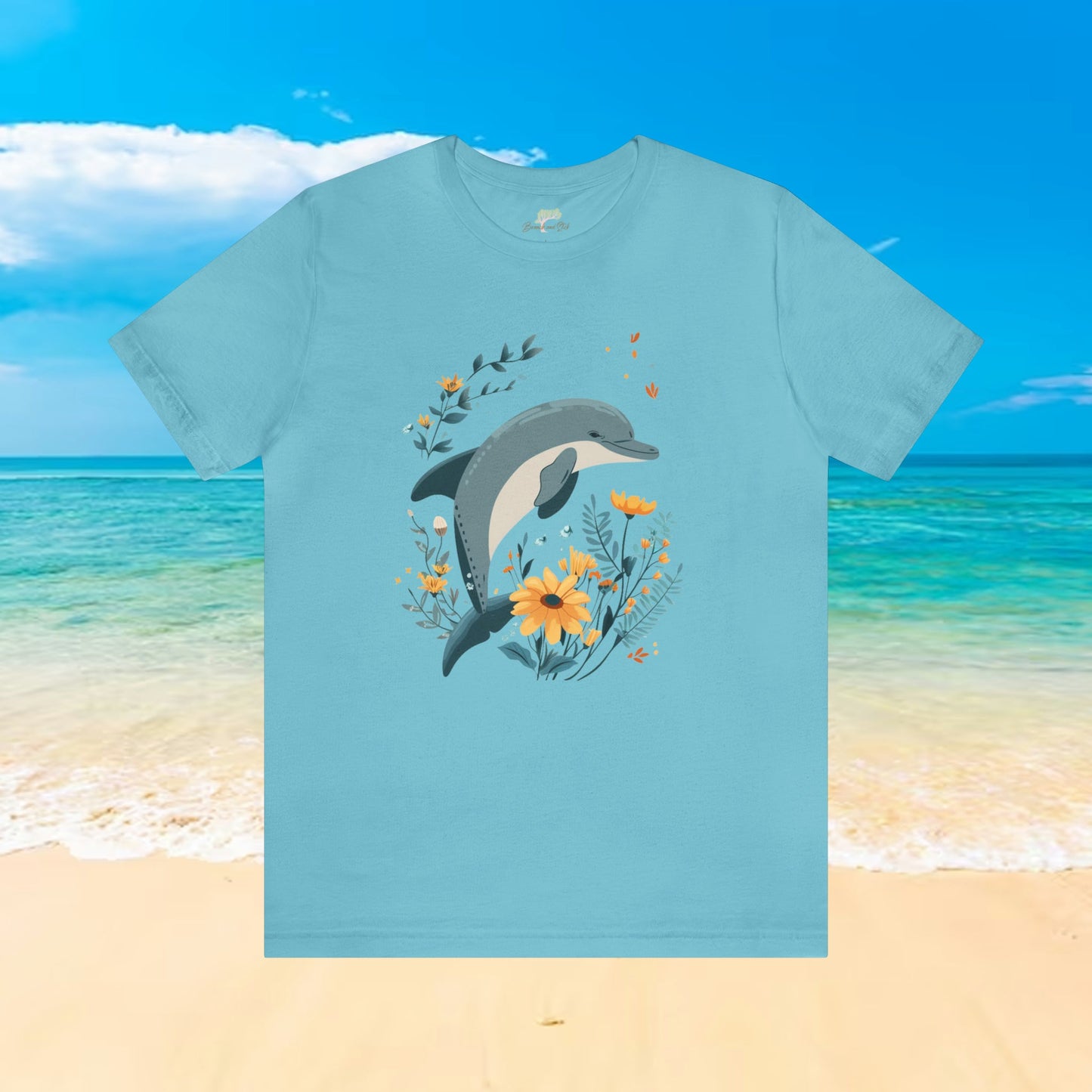 Dolphin Jumping Over Wildflowers T-Shirt | Playful and Tasteful Design - Branch and Stick Branch and Stick