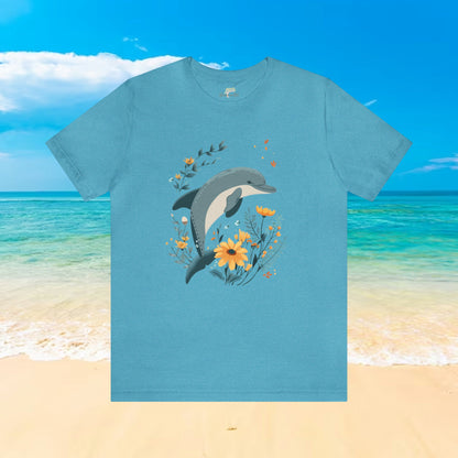 Dolphin Jumping Over Wildflowers T-Shirt | Playful and Tasteful Design - Branch and Stick Branch and Stick