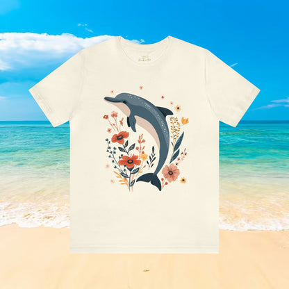 Dolphin in Wildflower Field T-Shirt | Nature-Inspired Elegance - Branch and Stick Branch and Stick