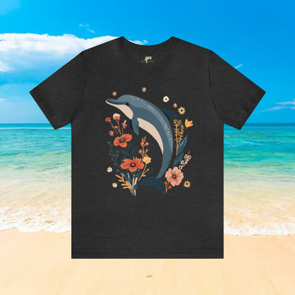 Dolphin in Wildflower Field T-Shirt | Nature-Inspired Elegance - Branch and Stick Branch and Stick