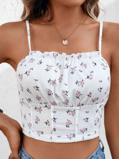 Floral Frill Trim Cropped Cami | Branch and Stick Branch and Stick