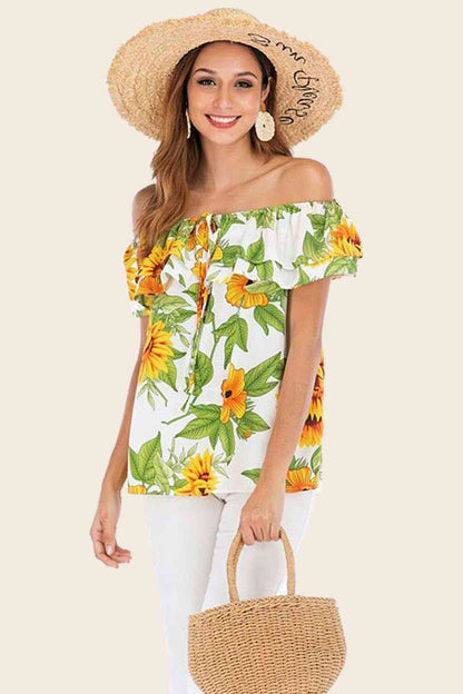 Floral Off-Shoulder Layered Blouse | Branch and Stick Branch and Stick