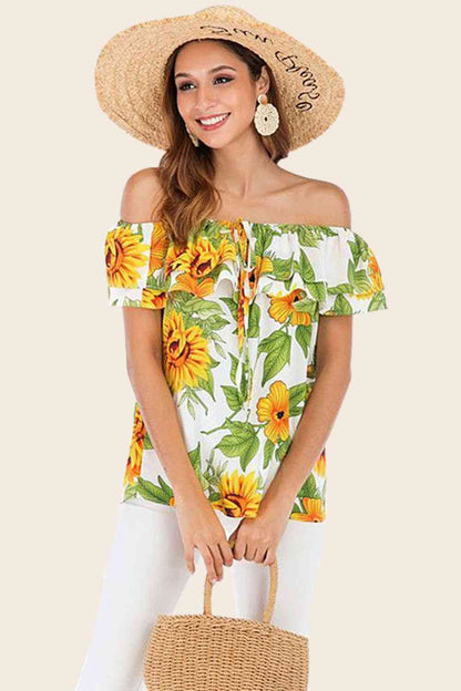 Floral Off-Shoulder Layered Blouse | Branch and Stick Branch and Stick