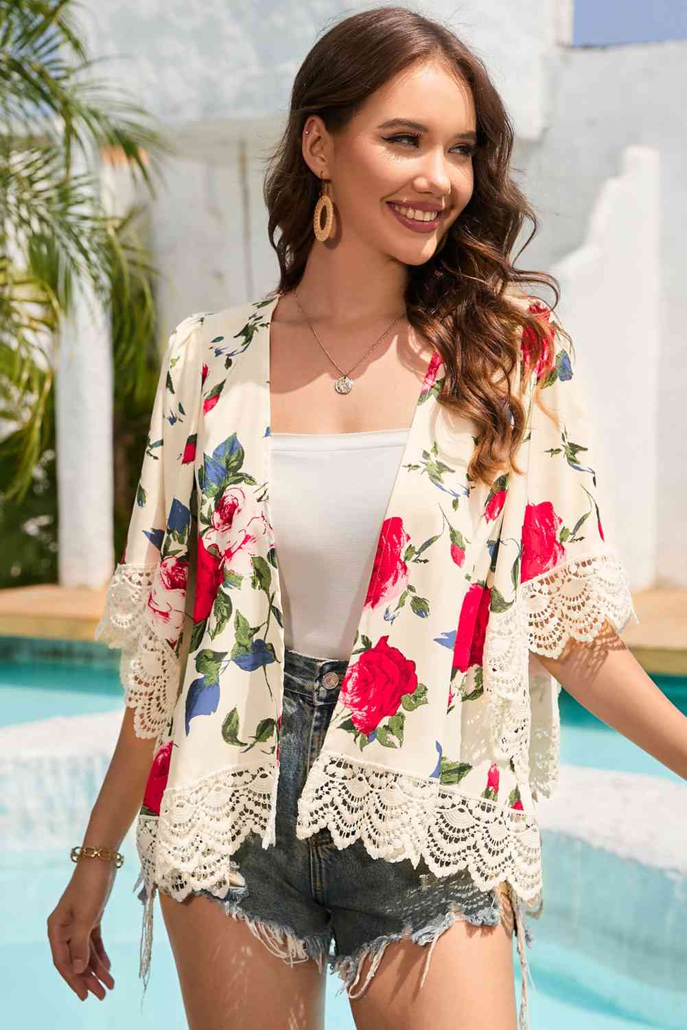 Floral Print Flounce Sleeve Cardigan | Branch and Stick Branch and Stick