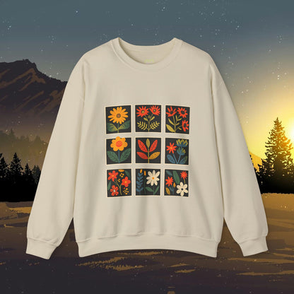 Folk Art Squares Wildflower Crewneck Sweatshirt | Branch and Stick Branch and Stick