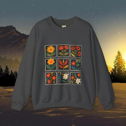 Folk Art Squares Wildflower Crewneck Sweatshirt | Branch and Stick Branch and Stick